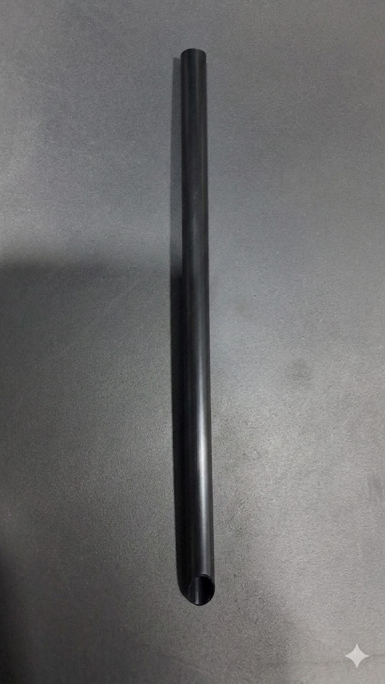 PLA Straw 10mm x 210mm Black Unwrapped